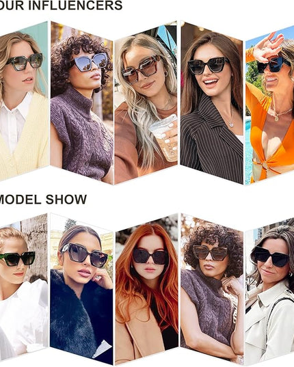 SOJOS Large Oversized Polarized Sunglasses for Women, Big Designer Womens Trendy Square Shades SJ2205