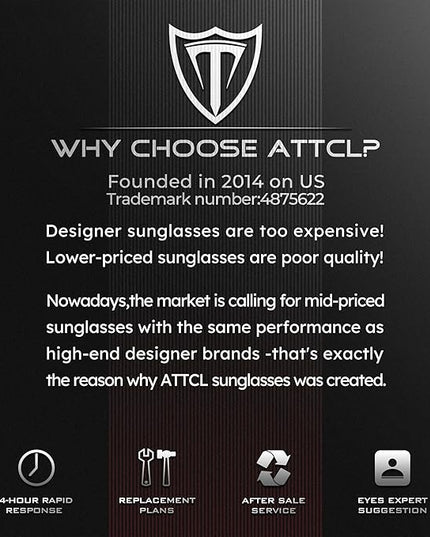 ATTCL Polarized Sunglasses Men Sports: UV Protection Anti Glare Wrap Around Lightweight Metal Driving Fishing Golf Running