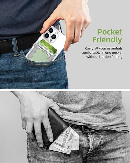 ExtreLife For Magsafe Wallet, Strongest Magnetic Wallet for iPhone 17/16/15/14/13/12 Series, Magnetic Card Holder with 2 Card Slots, RFID Blocking, Vegan Leather, Hold 7 Cards, Light Green