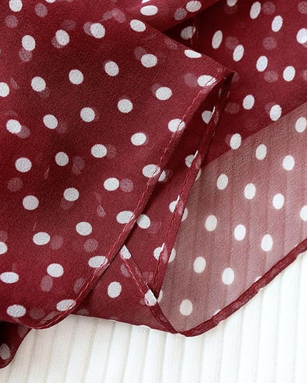 JERLA Women 100% Mulberry silk Scarf Long Large Lightweight Scarves Fashion Women Soft polka dot Print Neckerchief