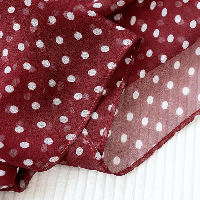 JERLA Women 100% Mulberry silk Scarf Long Large Lightweight Scarves Fashion Women Soft polka dot Print Neckerchief
