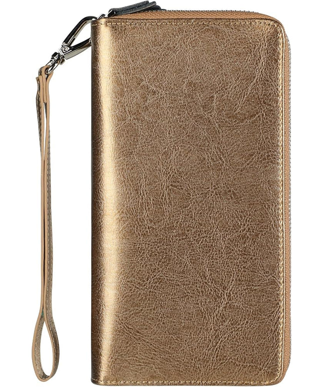 Lavemi Small Compact Women Wallet RFID Blocking Genuine Leather Bifold Purse with ID Windows