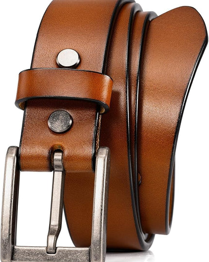 WOLFANT Thicken Full Grain Heavy Duty Belts for Men,100% Italian Real Solid Leather