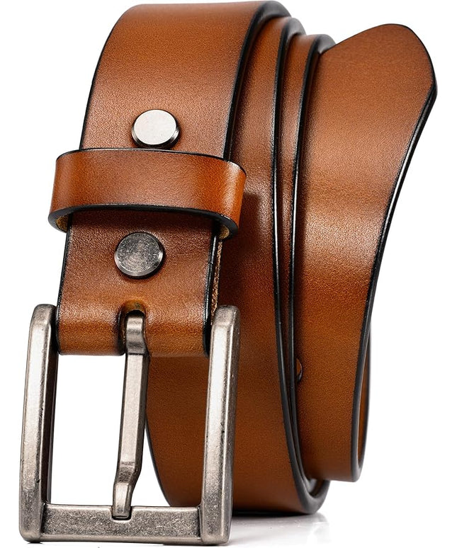 WOLFANT Thicken Full Grain Heavy Duty Belts for Men,100% Italian Real Solid Leather