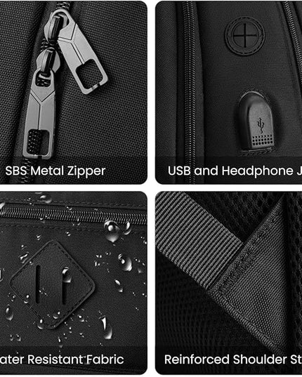 Paude Black Backpack,School Backpack for Teens Adults Laptop Bookbag for High School College Students Back Pack for Work