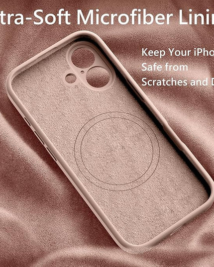 FireNova Magnetic for iPhone 17 Case, Compatible with MagSafe, [Integrated Silicone Camera Control Button] [Camera Protection] Anti-Scratch Microfiber Lining Phone Case, 6.3", Pinksand