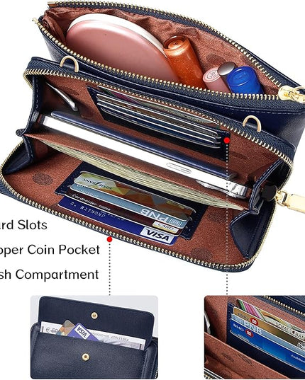 KUKOO Small Crossbody Bag Cell Phone Purse Wallet with Credit Card Slots for Women