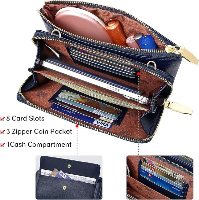 KUKOO Small Crossbody Bag Cell Phone Purse Wallet with Credit Card Slots for Women