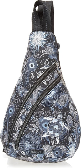 Sakroots On The Go Sling Bag for Women in Eco-Twill, Large Convertible Crossbody Backpack With Main Zipper Closer, Made From Recycled Materials - Midnight Seascape 2