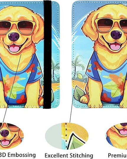 Dog Passport Holder for Women and Men PU Leather Passport Cover for Travel
