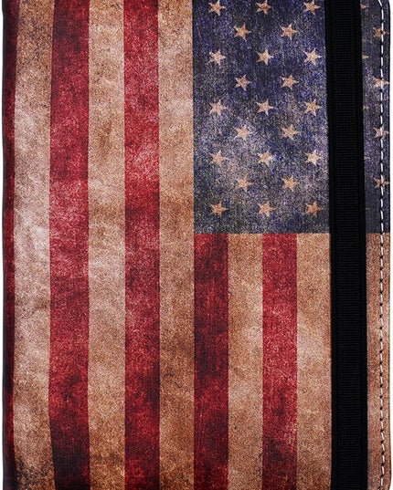Passport Holder for Women and Men PU Leather Passport Cover for Travel (American Flag)