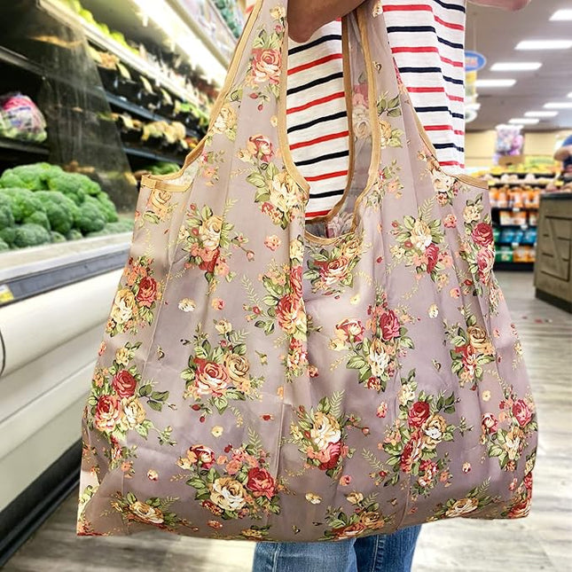 allydrew Large Foldable Tote Nylon Reusable Grocery Bags