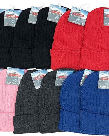 48 Pack Kids Winter Beanies, Warm Cold Weather Hats for Boys Girls Children, School Outdoors, Bulk
