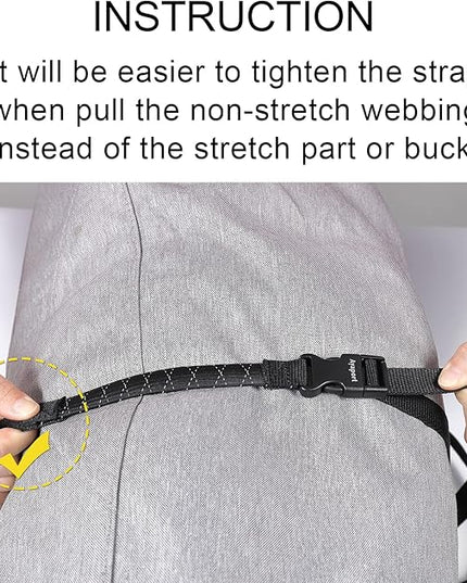 Ayaport Utility Straps with Buckle Quick-Release Adjustable Nylon Straps Black 4 Pack (Stretch-0.75"x48")