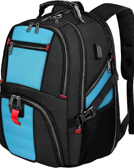 YOREPEK Travel Backpack, Extra Large 50L Laptop Backpacks for Men Women, Water Resistant College Student Bookbag Airline Approved Business Work Bag with USB Charging Port Fits 17 Inch Computer, Blue