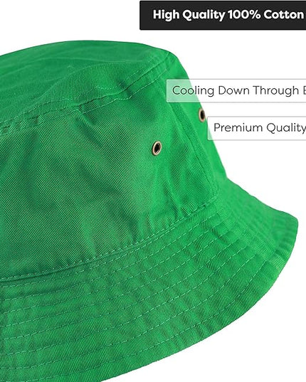 The Hat Depot Bucket Hat - Unisex 100% Cotton & Denim UPF 50 Packable Summer Travel Beach Sun Hat