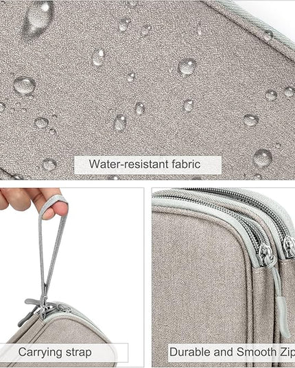 FYY Electronic Organizer, Travel Cable Organizer Bag Pouch Electronic Accessories Carry Case Portable Waterproof Double Layers All-in-One Storage Bag for Cable, Cord, Charger, Phone, Earphone Khaki