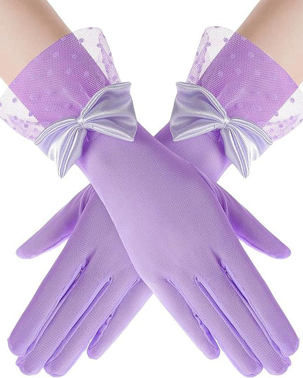 BABEYOND Lace Gloves for Women - Bow Short Prom Gloves Evening Elegant Accessories for Wedding Opera Party