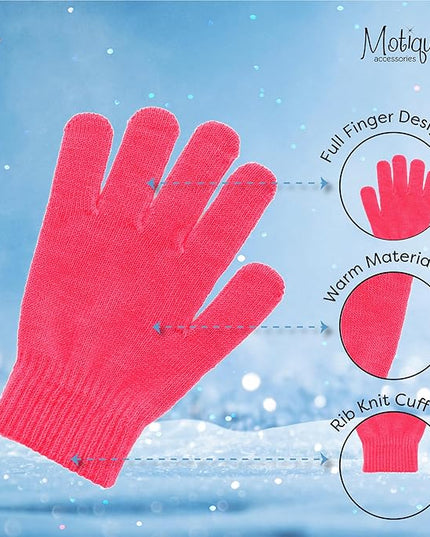 Motique Accessories Ladies Gloves Magic Knit Gloves for Women Solid Colors