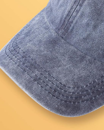 MEINICY 3 Packs Washed-Cotton Plain Baseball Cap, Vintage Adjustable Dad Hats Gift for Men/Women,Unstructured