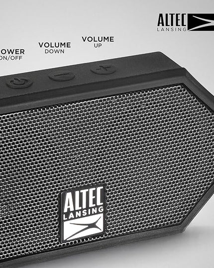 Altec Lansing Mini H2O - Waterproof Bluetooth Speaker, IP67 Certified & Floats in Water, Compact & Portable Speaker for Hiking, Camping, Pool, and Beach,Black