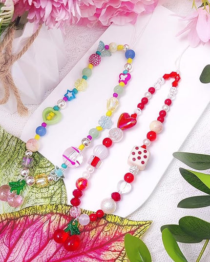 Phone Charms Cute Beaded Phone Lanyard Wrist Strap Aesthetic CellPhone Keychain Cute PhoneCharms for Women