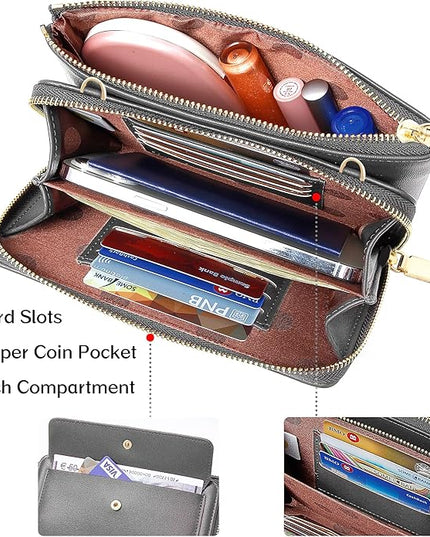 KUKOO Small Crossbody Bag Cell Phone Purse Wallet with Credit Card Slots for Women