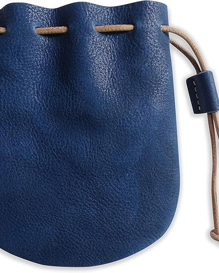 Fantastic Workmanship Genuine Leather Drawstring Coin Purse