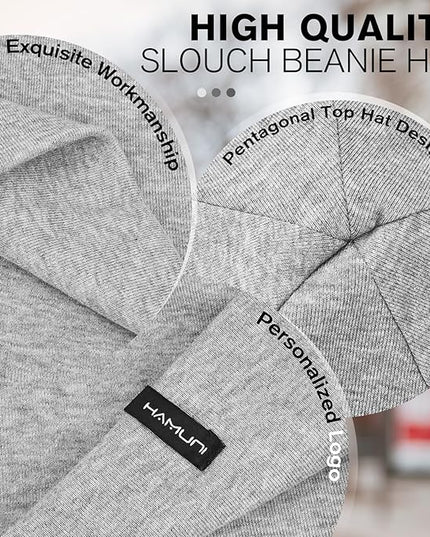 Slouchy Beanie for Women Men Soft Cotton Chemo Hats Double-Layer Warm Beanie Cap for Daily Wear & Transitional Seasons