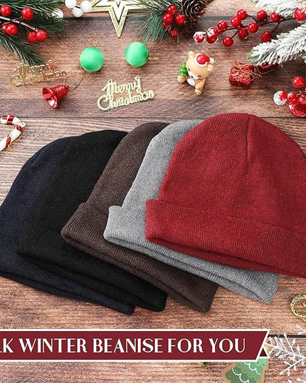 Tarpop 96 Pack Beanies Unisex Bulk for Men Women, Winter Beanie Hats Packs Knit Hat Warm Skull Cap Homeless
