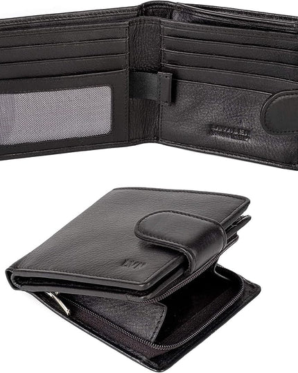 Lavalen Soft Leather Wallet for Men - Mens Wallet Bifold with Zipper Coin Pocket - Holds Bills, Credit Cards, Coins - Carteras para Hombres Piel - Billeteras de Hombres Cuero Original - RFID Blocking.