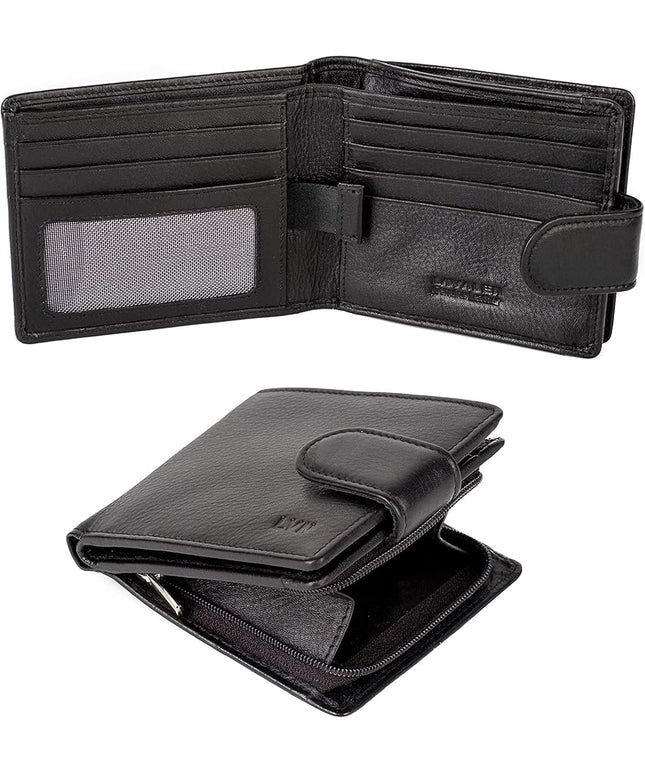 Lavalen Soft Leather Wallet for Men - Mens Wallet Bifold with Zipper Coin Pocket - Holds Bills, Credit Cards, Coins - Carteras para Hombres Piel - Billeteras de Hombres Cuero Original - RFID Blocking.