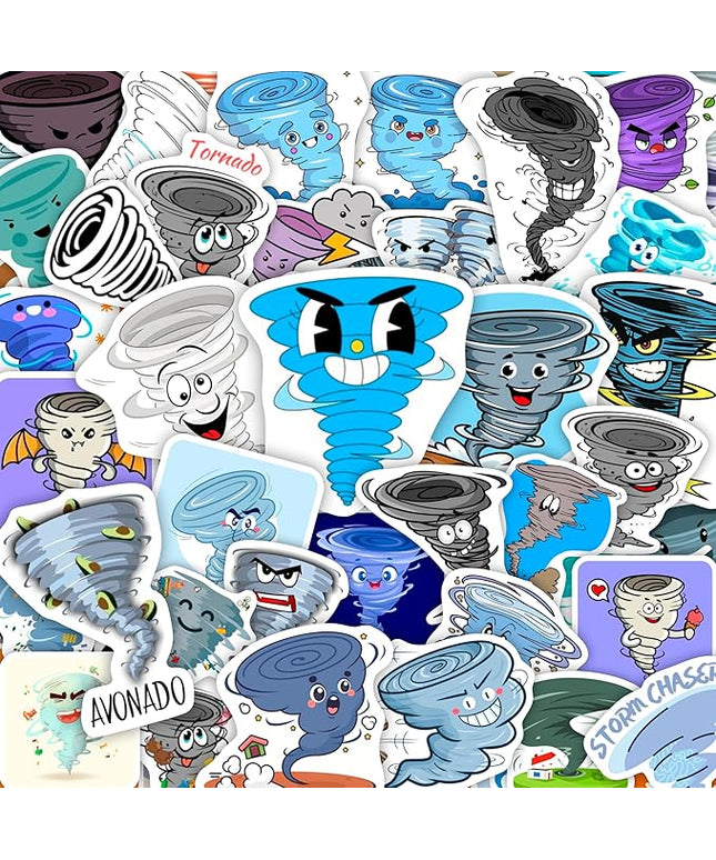 BulbaCraft Tornado Stickers for Water Bottle and Laptop - ' Weather Party Supplies & Decorations, Waterproof Vinyl Storm Decals, Exciting Tornado Stickers Laptop Decals, Gifts for Women & Men