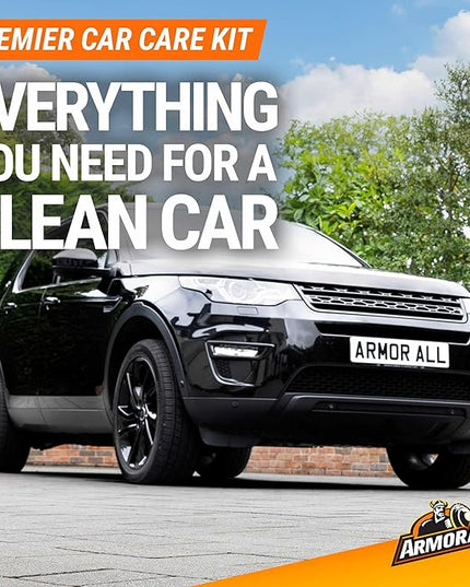 Armor All Premier Car Care Kit, Includes Car Wax & Wash Kit, Glass Cleaner, Car Air Freshener, Tire & Wheel Cleaner (8 Piece Kit)