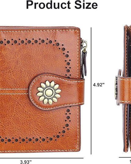 Lavemi Womens Leather Wallet Small Compact RFID Blocking Credit Card Case Purse with Zipper Pocket | Small, Compact, RFID Blocking, Zipper Pocket, Small, Compact