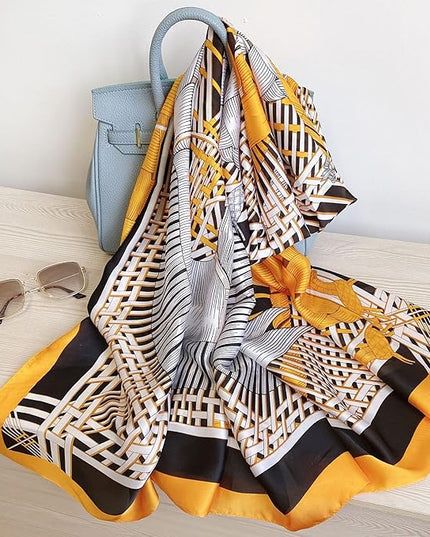 Fashion Scarves Scarf 100% Silk Feeling Scarf Silk Like Scarves Long Lightweight Sunscreen Shawls for Women
