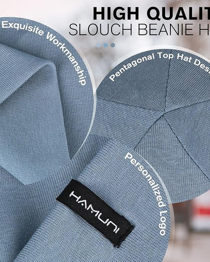 Slouchy Beanie for Women Men Soft Cotton Chemo Hats Double-Layer Warm Beanie Cap for Daily Wear & Transitional Seasons