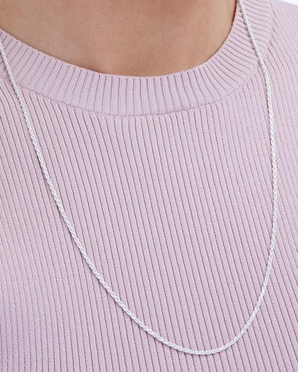 Amazon Essentials Sterling Silver Diamond Cut 14 Inches Rope Chain Necklace