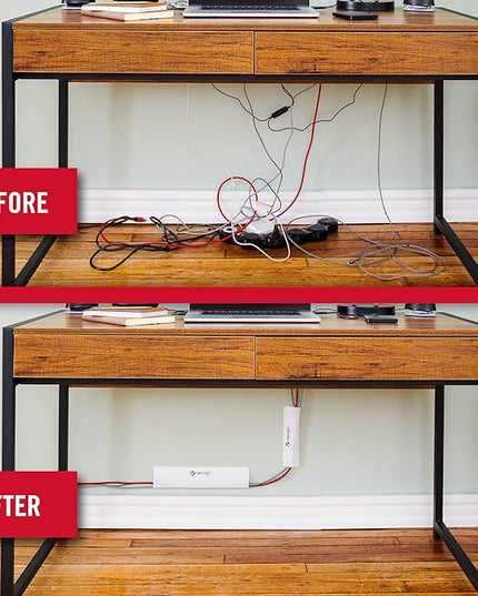 VELCRO Brand Cable Sleeves. Organize Messy Wires on Desk, Behind TV or Game Console. 16-Inch (2x8in) White. Removable Adhesive Mounts to Smooth Surfaces