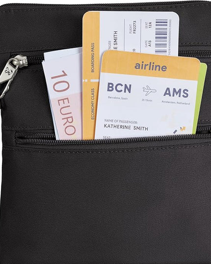 Travelon Anti-theft Classic Slim Double Zip Crossbody