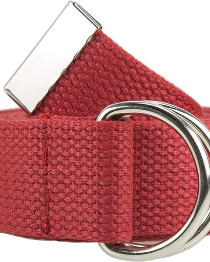 Gelante Canvas Web D Ring Belt Silver Buckle Military Style for men & women 1 or 3 pcs