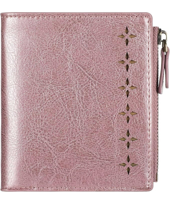 Lavemi Ultra Thin Small Compact Leather Womens Girls Wallets RFID Blocking Credit Card Holder for Women