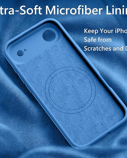 FireNova Magnetic for iPhone Air Case, Compatible with MagSafe, [Integrated Silicone Camera Control Button] [Camera Protection] Microfiber Lining Phone Case for iPhone 17 Air, 6.5", Blue