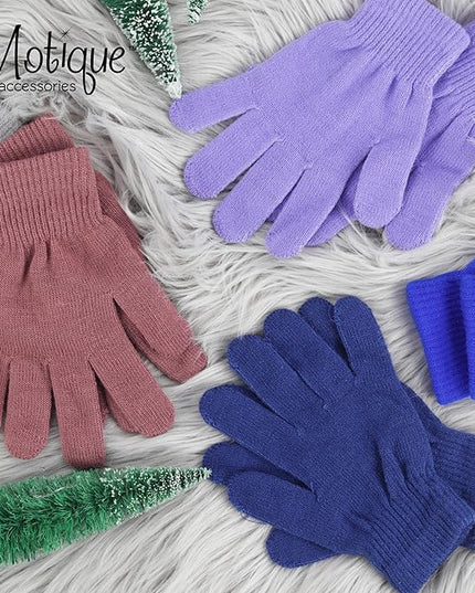 Motique Accessories Ladies Gloves Magic Knit Gloves for Women Solid Colors