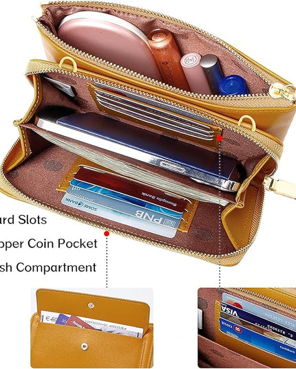 KUKOO Small Crossbody Bag Cell Phone Purse Wallet with Credit Card Slots for Women