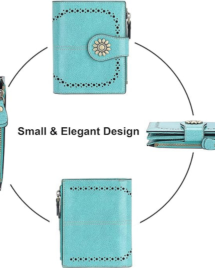 Lavemi Womens Leather Wallet Small Compact RFID Blocking Credit Card Case Purse with Zipper Pocket | Small, Compact, RFID Blocking, Zipper Pocket, Small, Compact