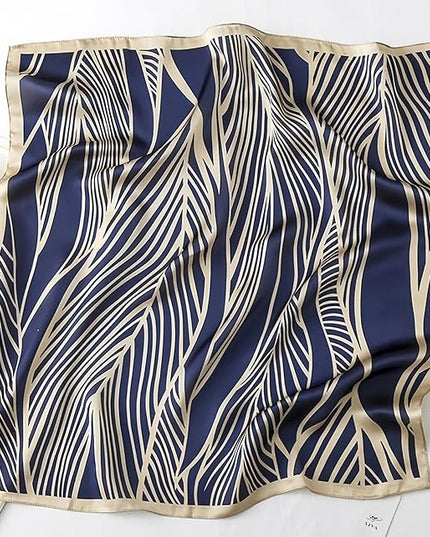 MINIDORA Satin Scarves for Women 27.5 × 27.5 inches Medium Square Elegant Silk Feeling Head Scarf