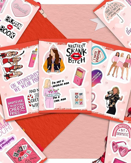 100Pcs Burn Book Stickers for Laptop, Waterbottle - Burn Book Party Decorations & Favors - Gift for Women & Men