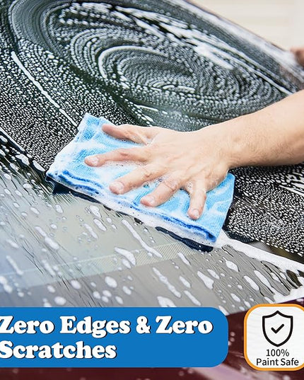 FIXSMITH Microfiber Cleaning Cloth, Pack of 12, Shop Towels Bulk, Microfiber Towels for Cars, Lint Free, Scratch-Free Cleaning Cloths, Cleaning Rags for Housekeeping, 11.5 x 11.5 inch