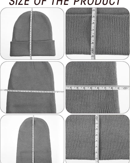 Zhanmai 12 Pack Small Winter Beanie Hats Bulk Warm Knitted Cuffed Skull Cap for Men Women